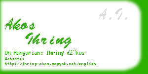 akos ihring business card